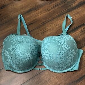 Cacique Elegant Lace Teal Bra 42 DDD